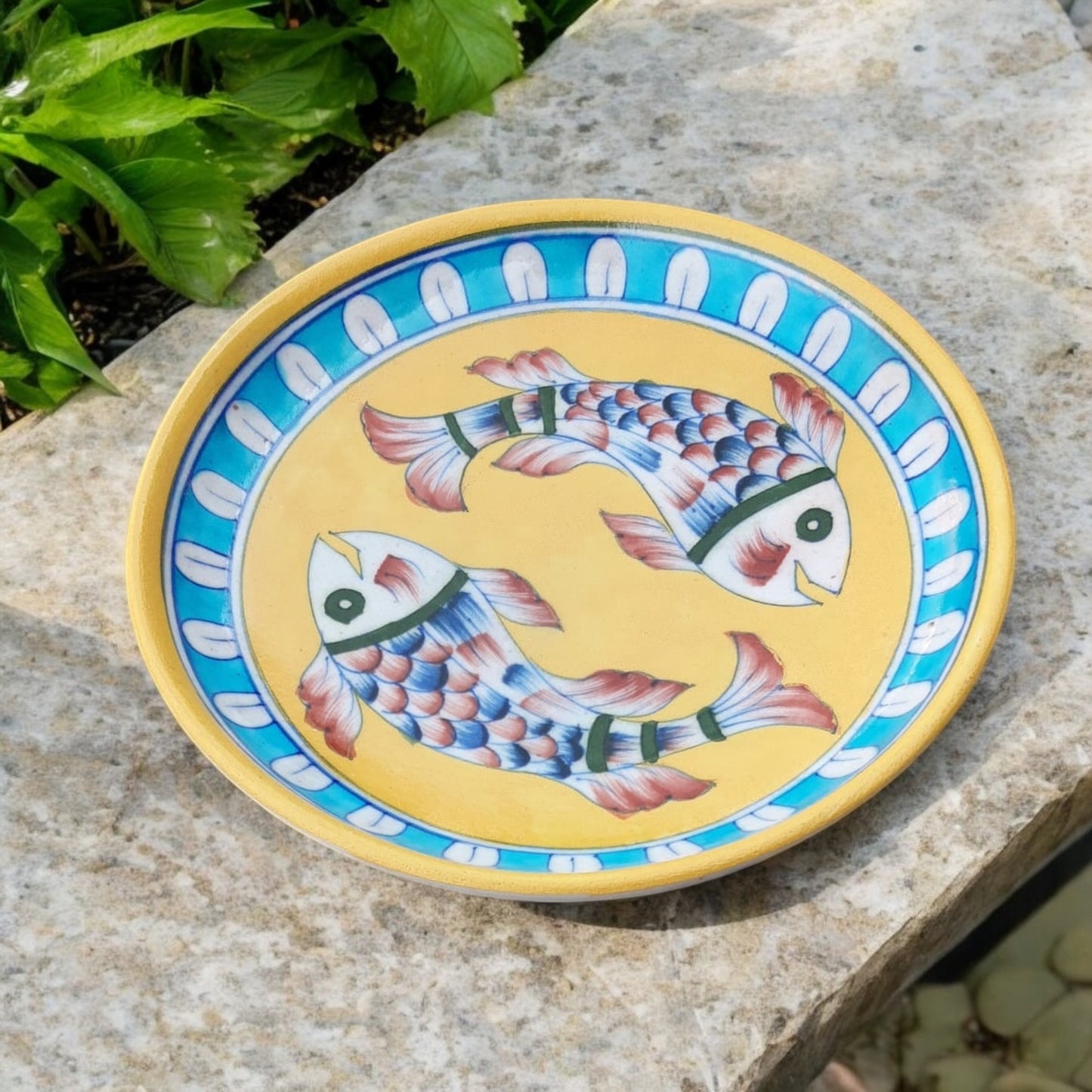 Aqua Hand Painted Plate