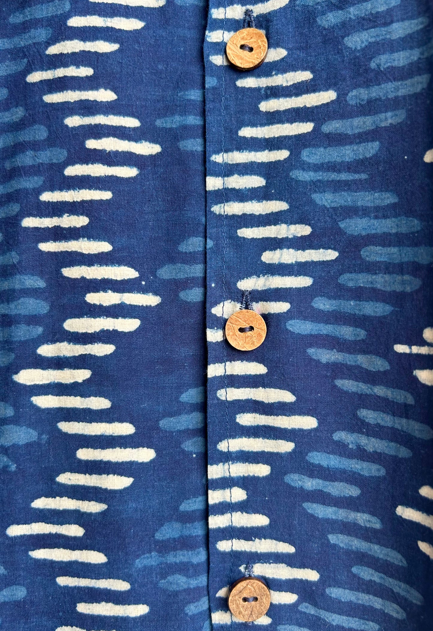 Men’s Indigo Hand Block Printed Shirt