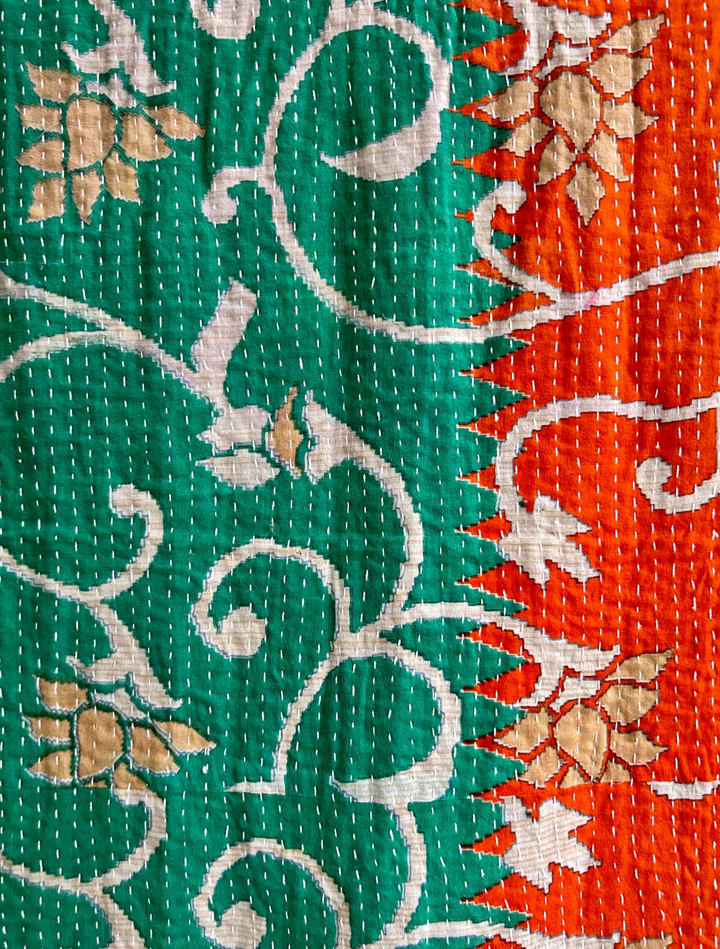Vibrant Kantha Cotton Scarf
