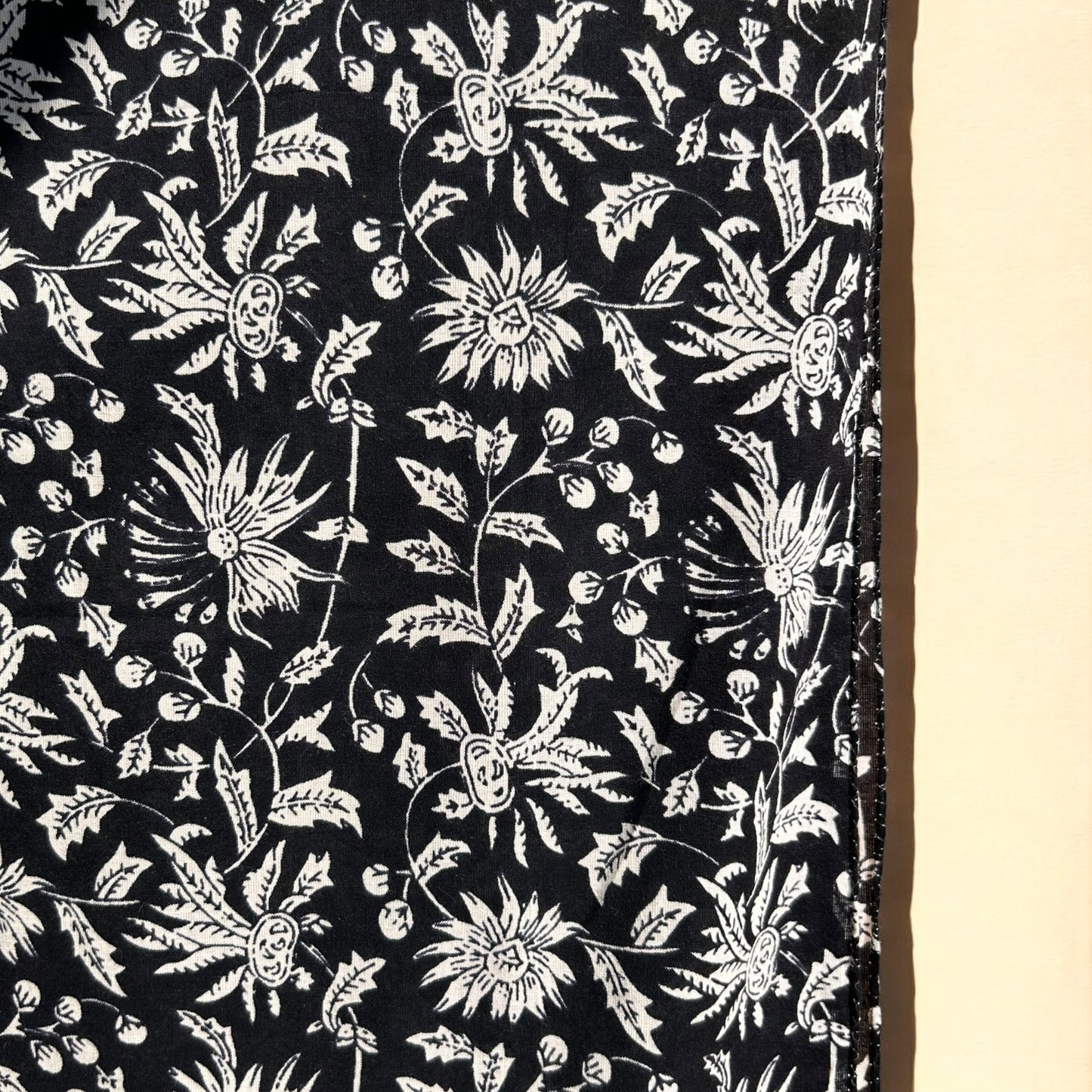 Noir Block Printed Scarf