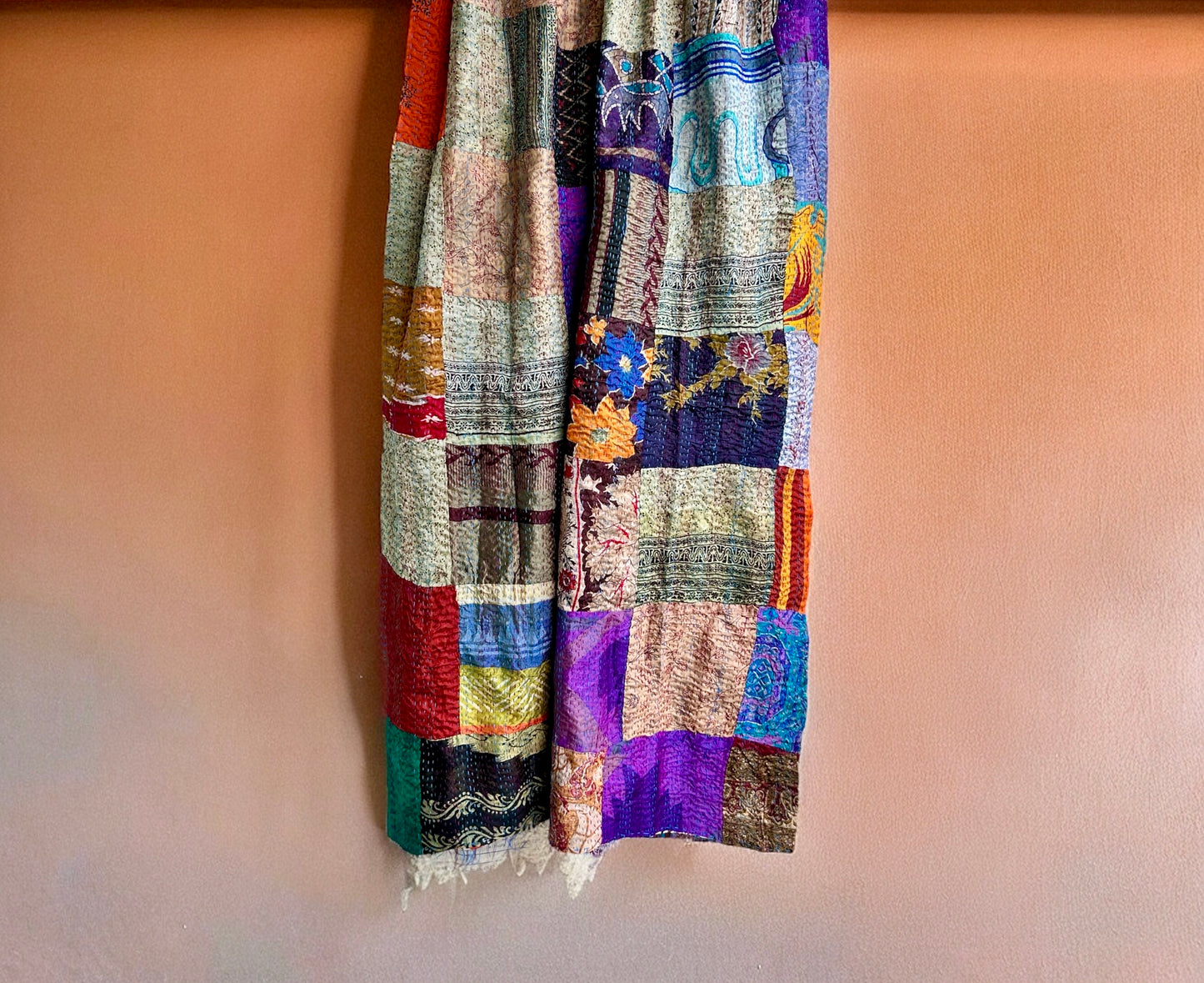 Silk Patchwork Kantha Vintage Scarf