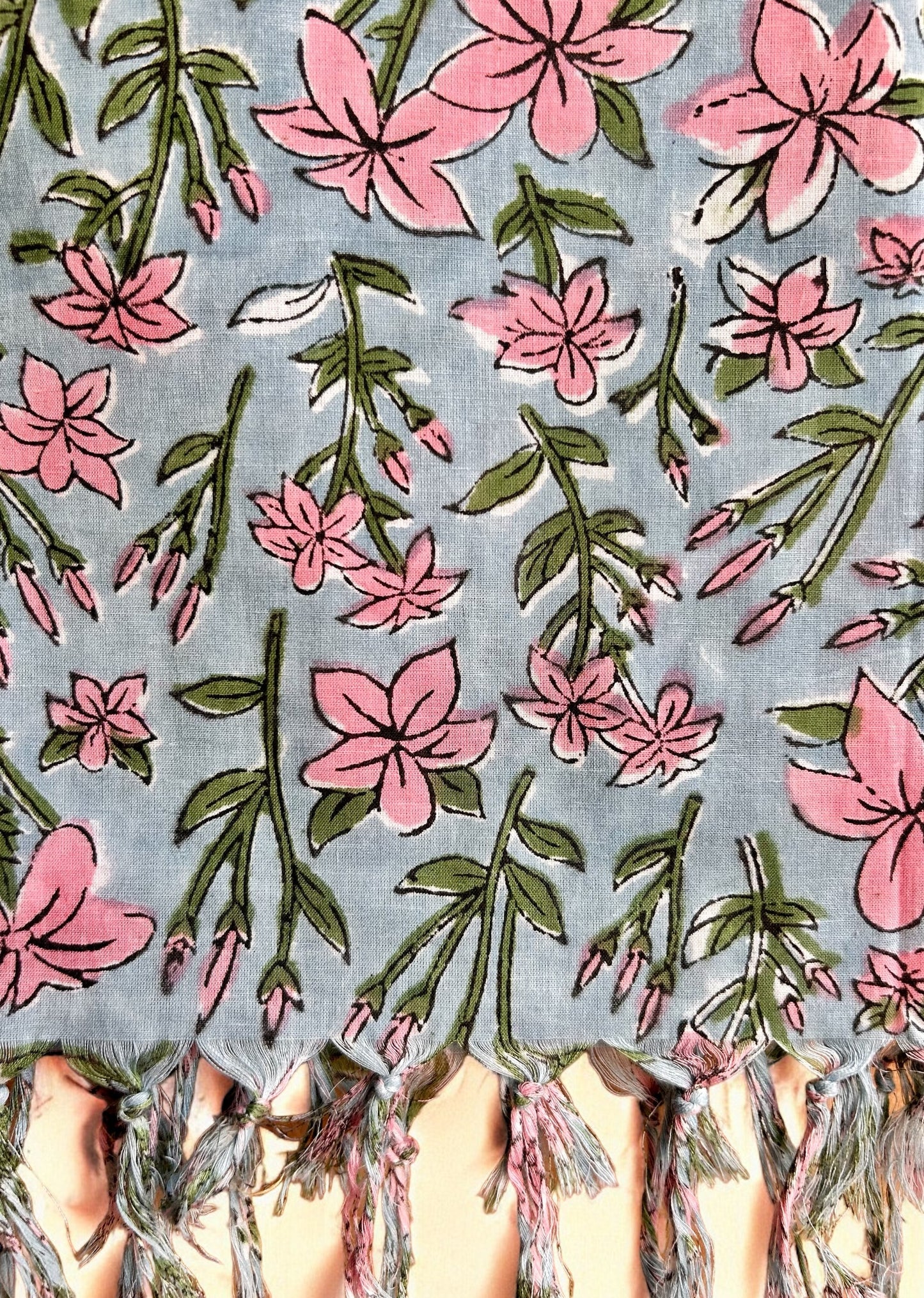 Floral Hand Block Printed Scarf