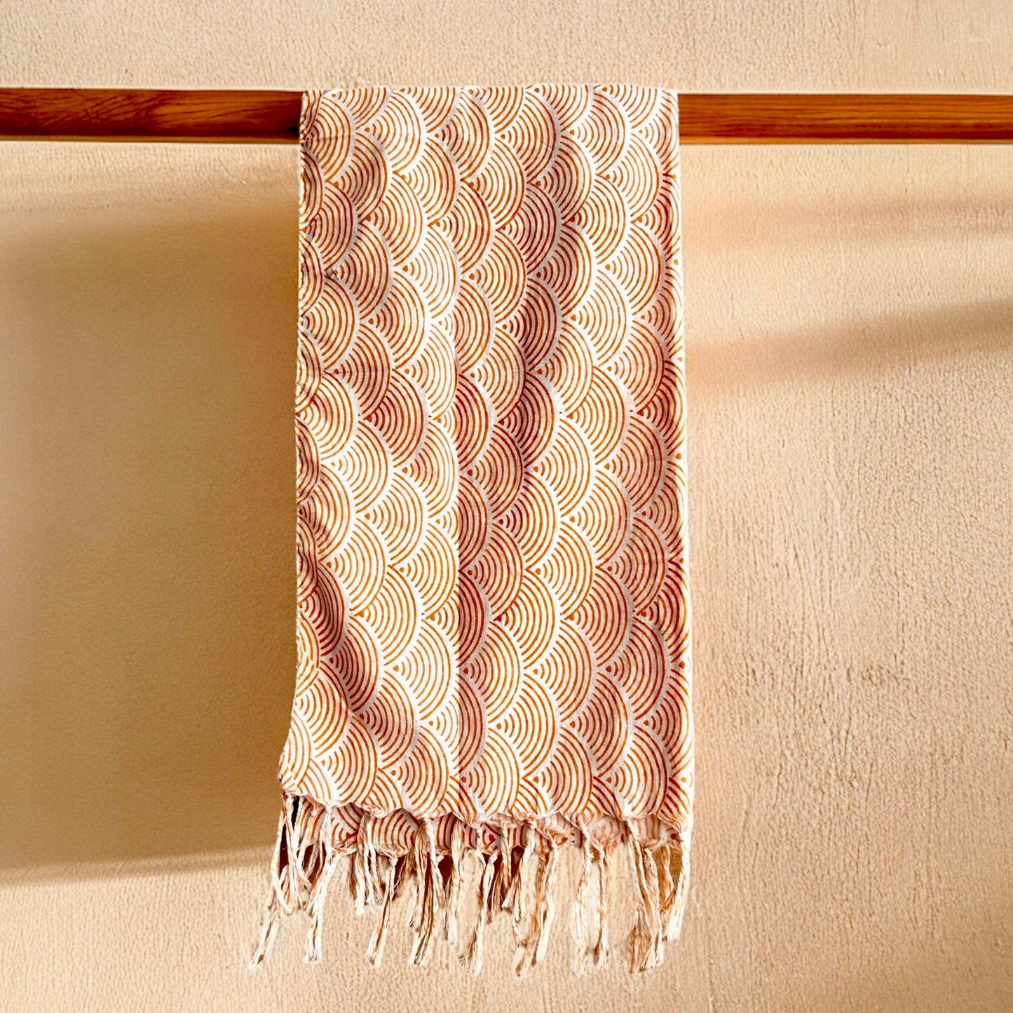 Sunset Arc Hand Block Printed Scarf