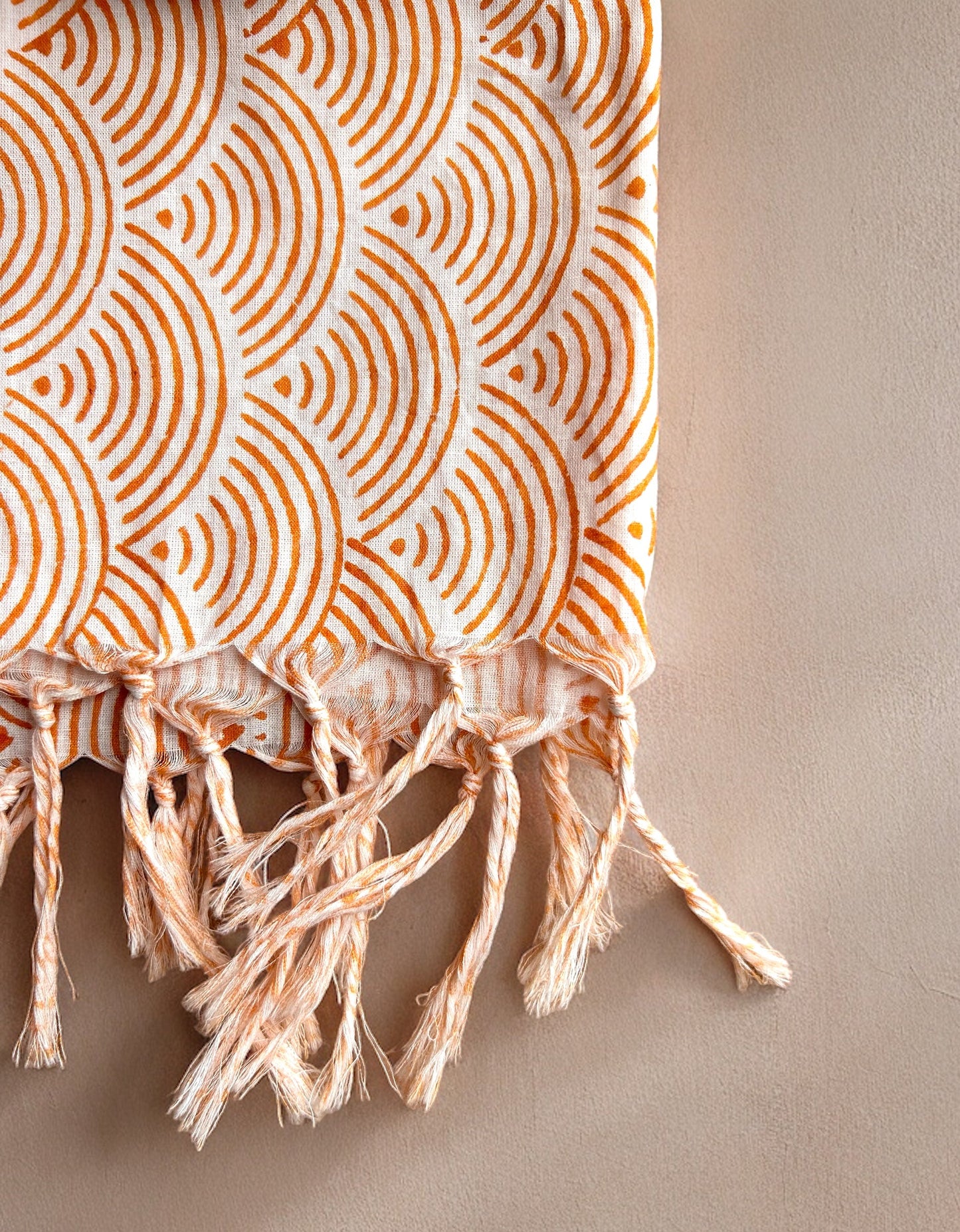 Sunset Arc Hand Block Printed Scarf
