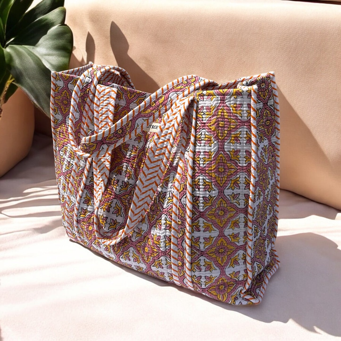 Summer Sorbet Hand Block Printed Tote Bag