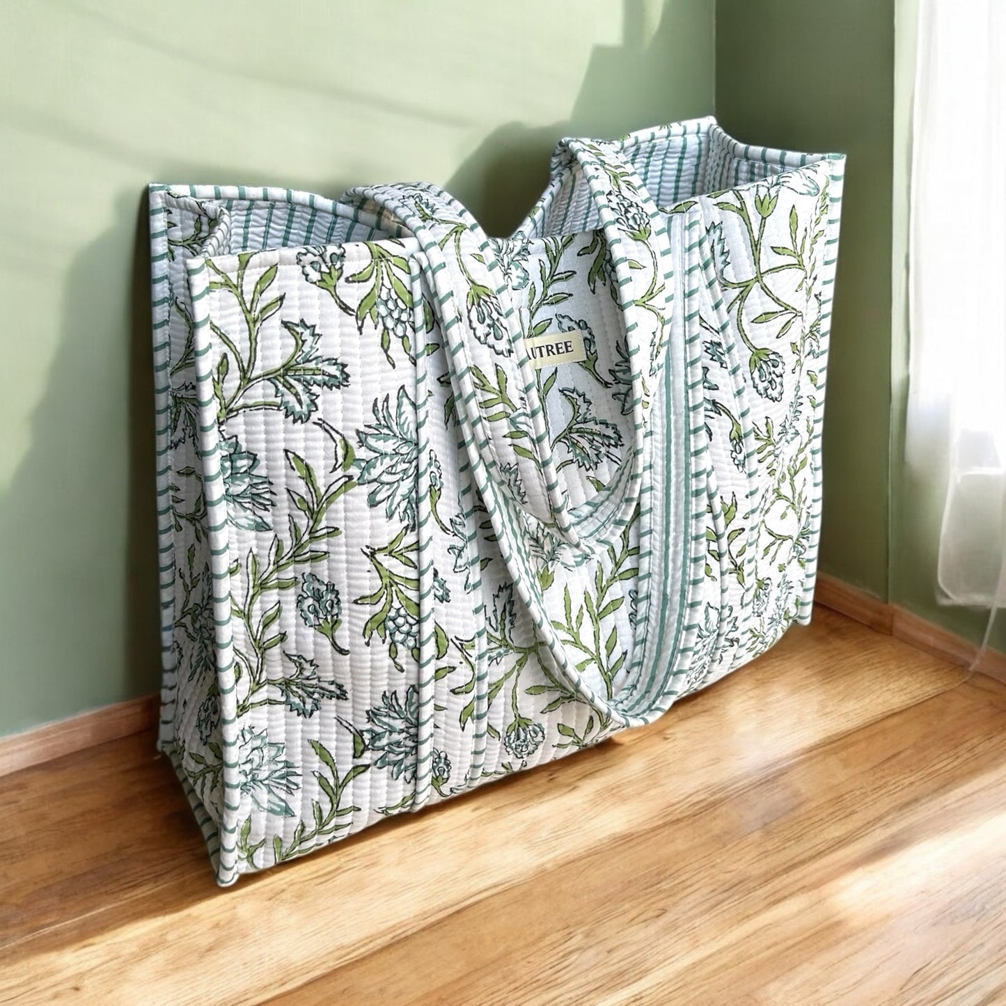 Clematis Quilted Tote Bag