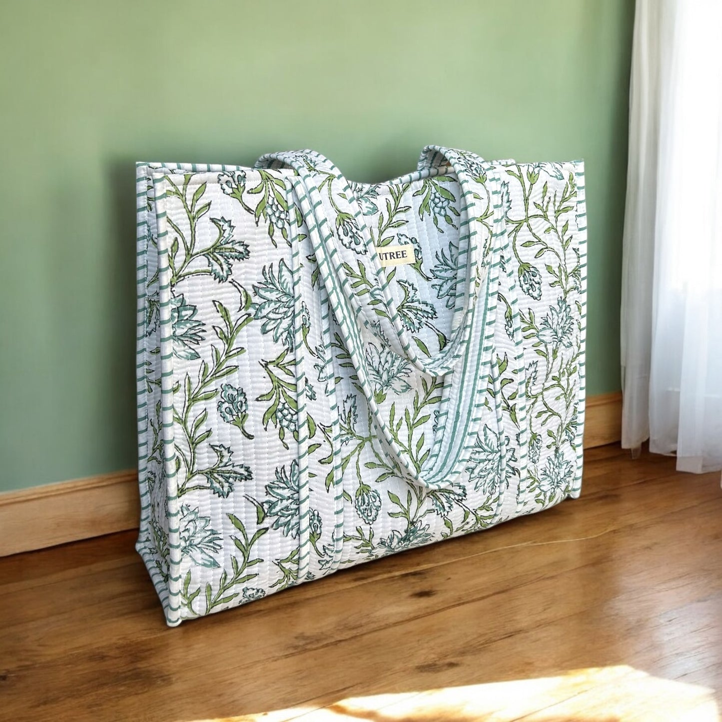 Clematis Quilted Tote Bag