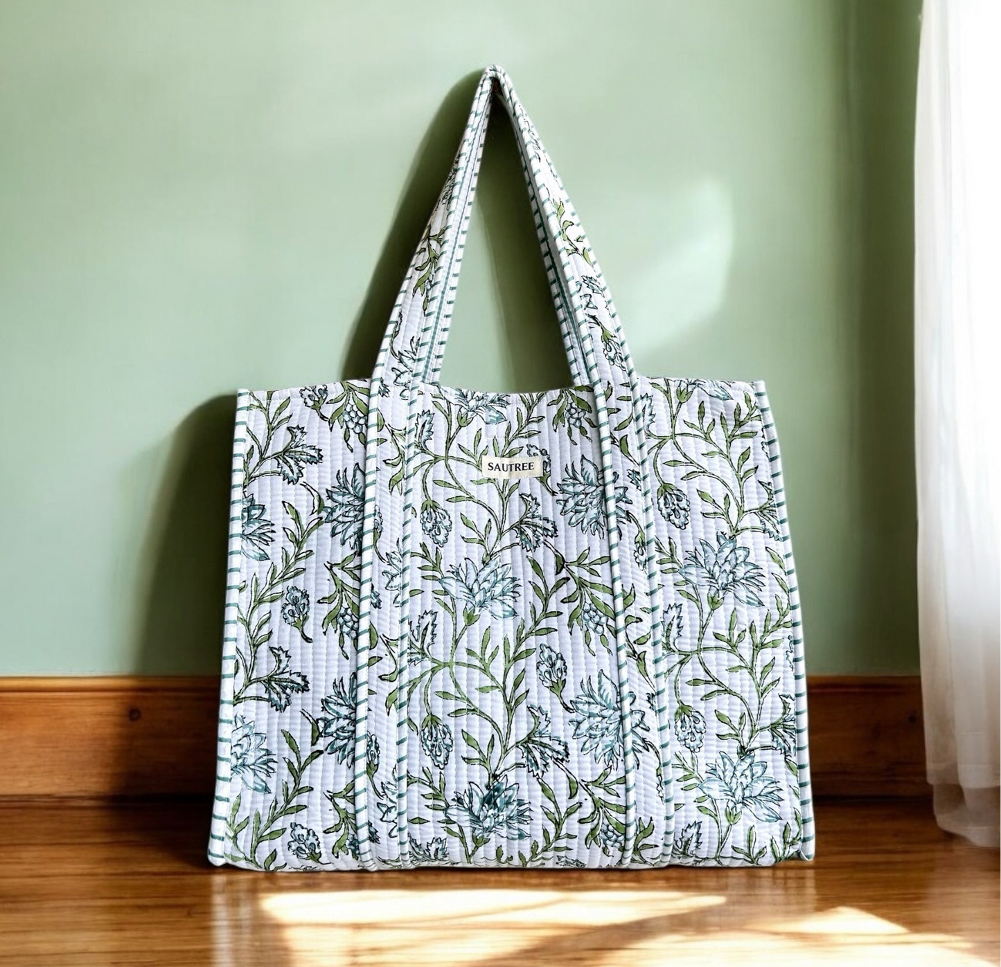 Clematis Quilted Tote Bag