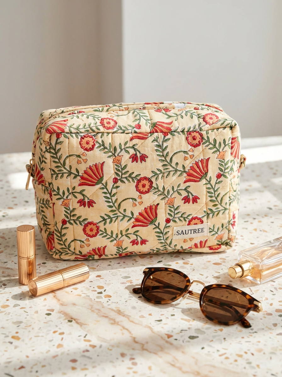 Peach Ruby Large Quilted Organiser