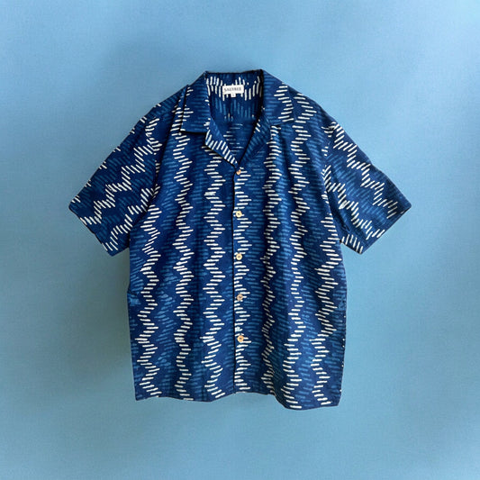 Men’s Indigo Hand Block Printed Shirt