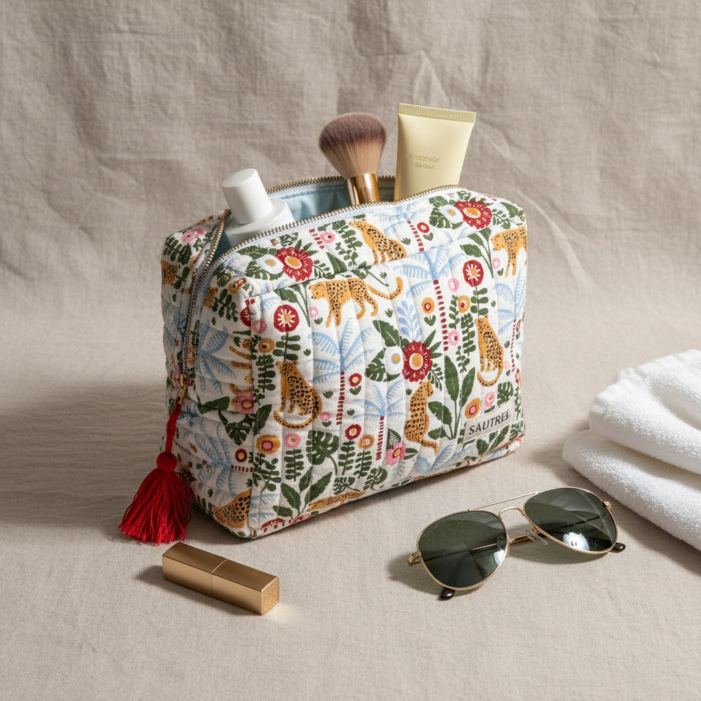 Green Jungle Escape Large Quilted Organiser