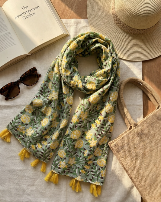 Pinelush Hand Block Printed Scarf