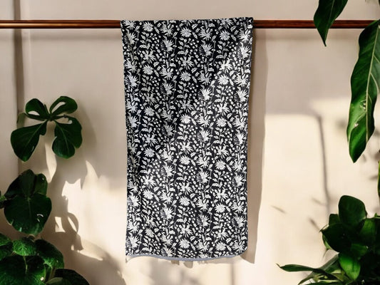 Noir Block Printed Scarf