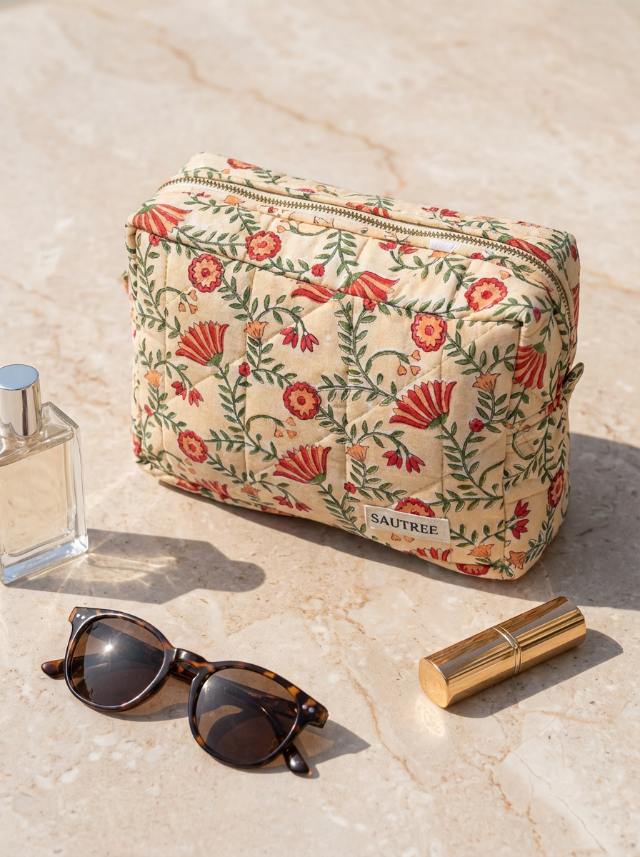Peach Ruby Large Quilted Organiser