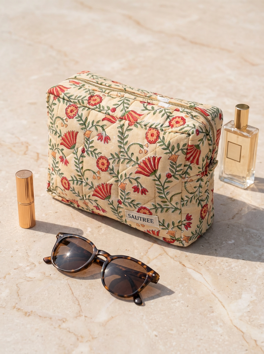 Peach Ruby Large Quilted Organiser