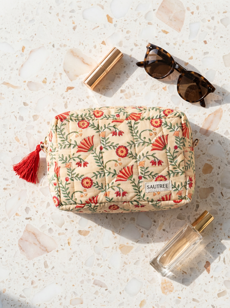 Peach Ruby Large Quilted Organiser