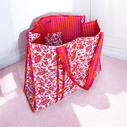 Bougainvillea Quilted Tote Bag