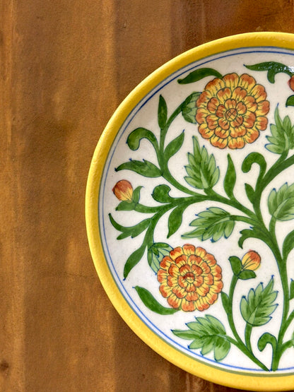 Yellow Serenade Hand Painted Plate