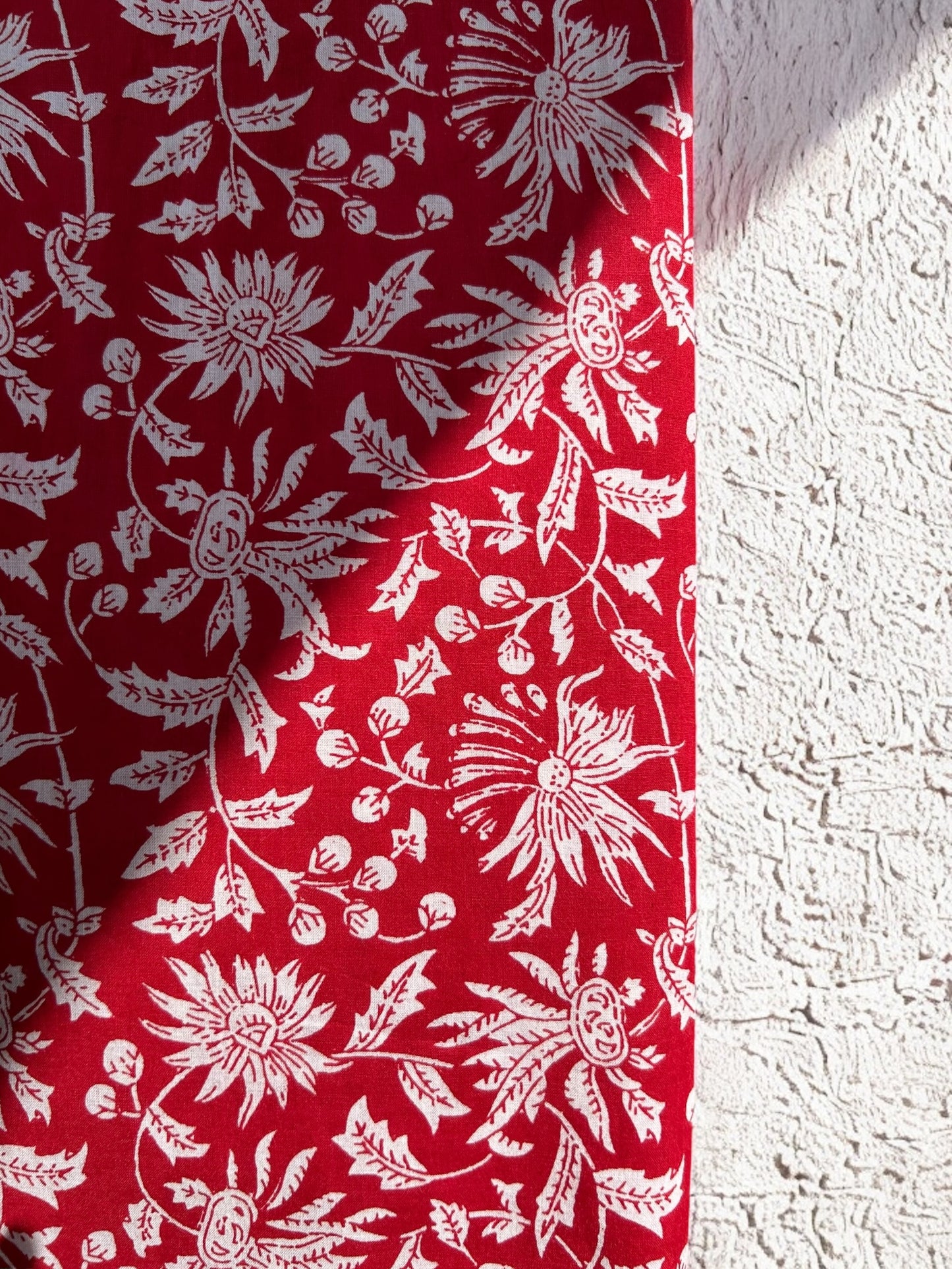 Crimson Hand Block Printed Scarf