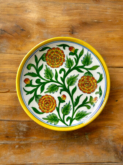 Yellow Serenade Hand Painted Plate