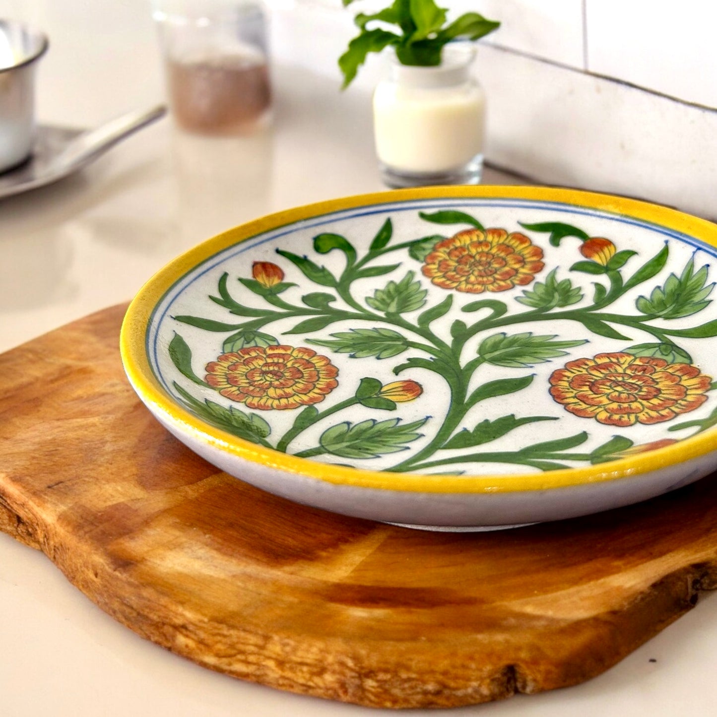 Yellow Serenade Hand Painted Plate