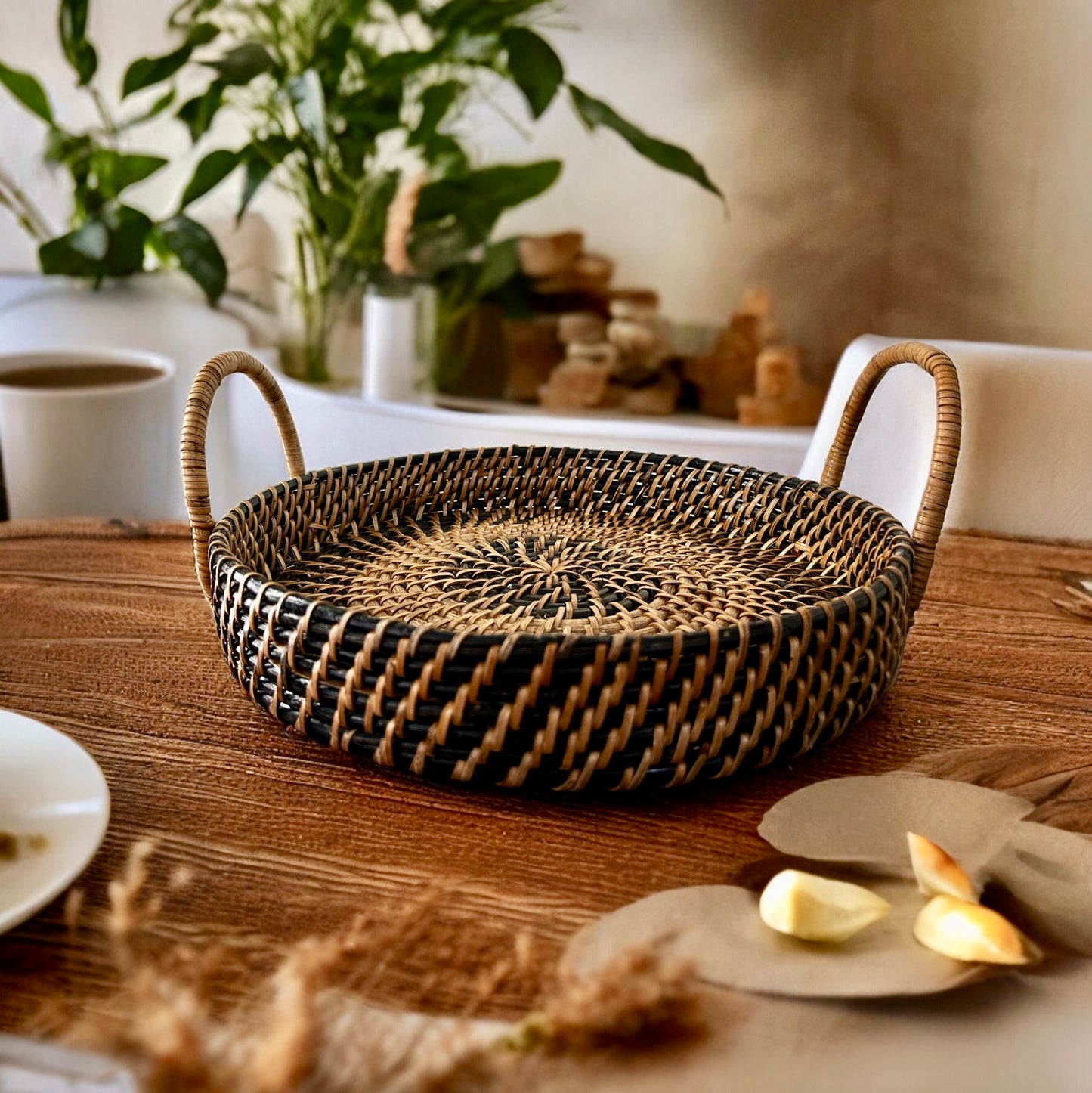 Handwoven Rattan Cane Tray