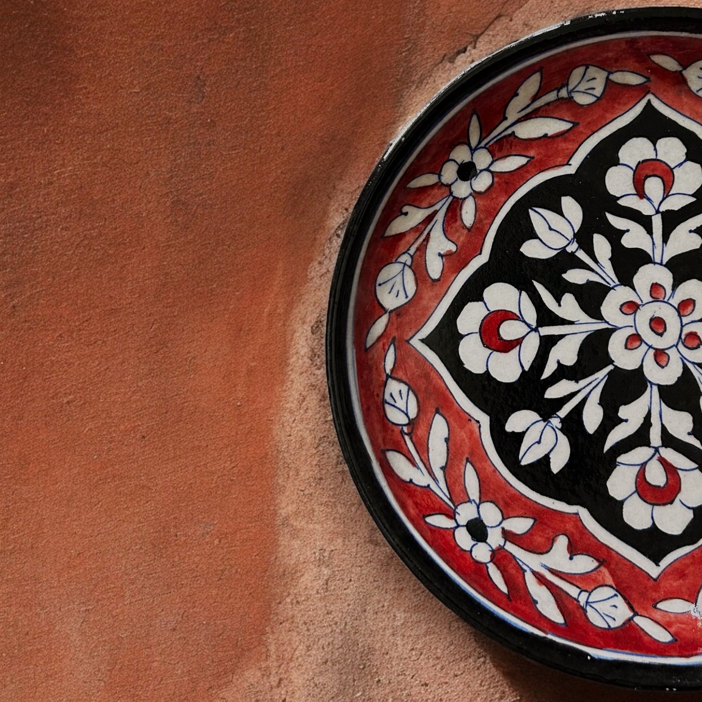 Red Buta Hand Painted Plate