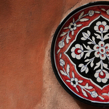 Red Buta Hand Painted Plate