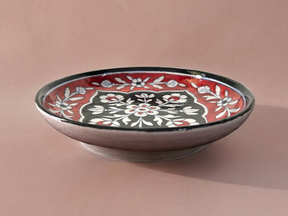 Red Buta Hand Painted Plate