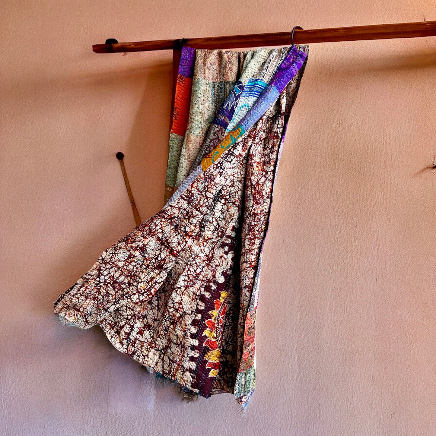 Silk Patchwork Kantha Vintage Scarf