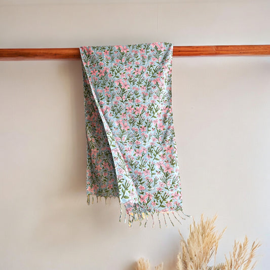 Floral Hand Block Printed Scarf