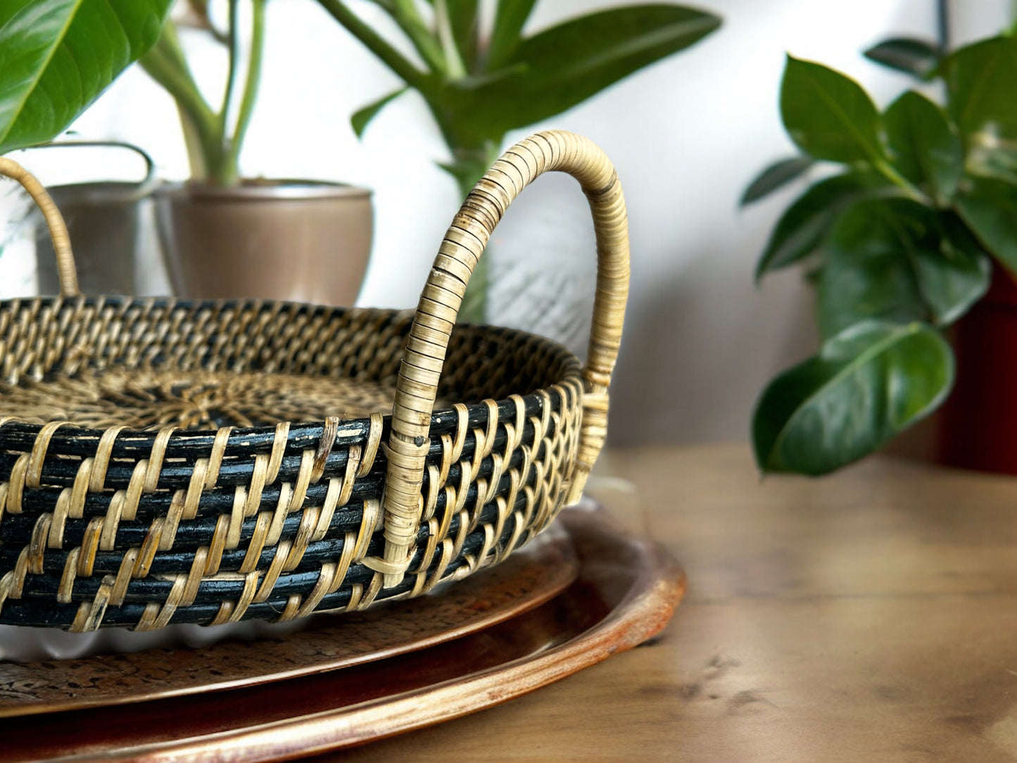 Handwoven Rattan Cane Tray