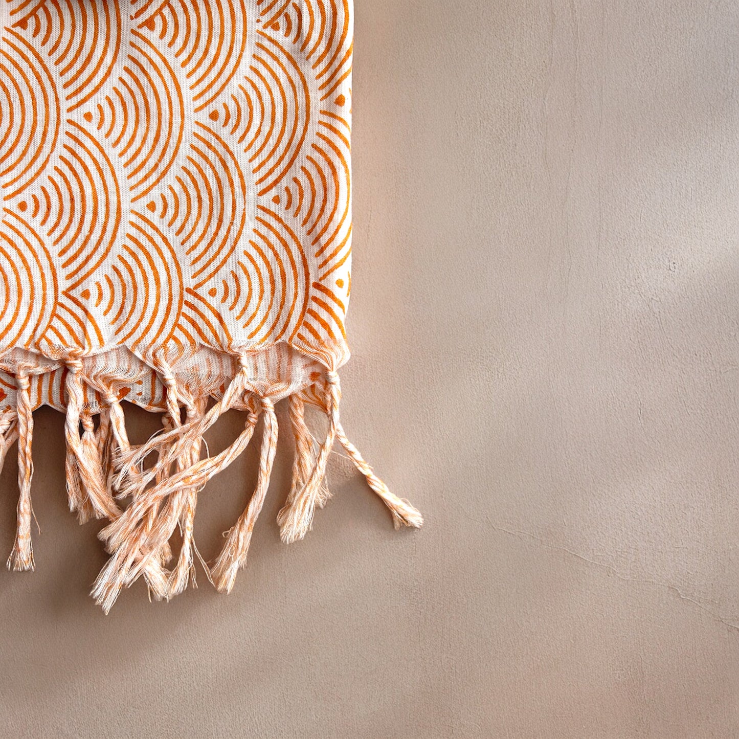 Sunset Arc Hand Block Printed Scarf