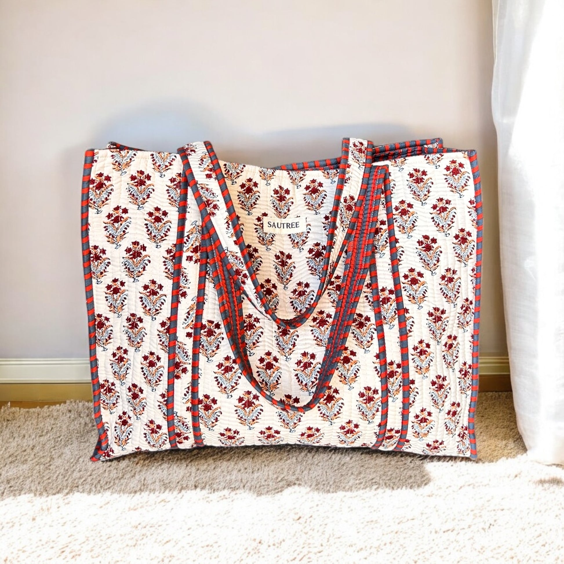 Versatile cotton tote bag styled for beach, market, or travel