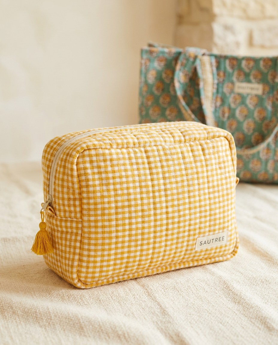 Sea Green Daisy Gingham Set