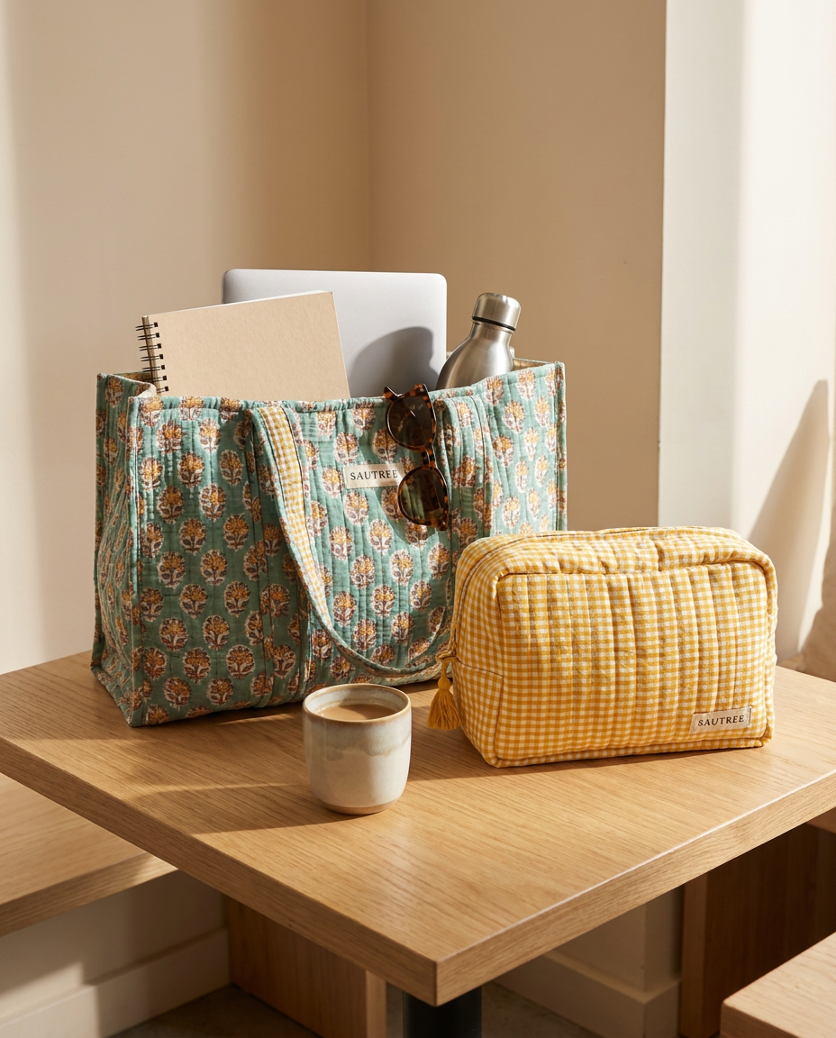Sea Green Daisy Gingham Set