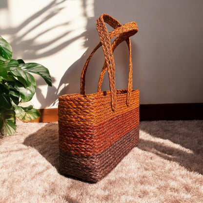 Rust Orange Handmade Sabai Grass Bag