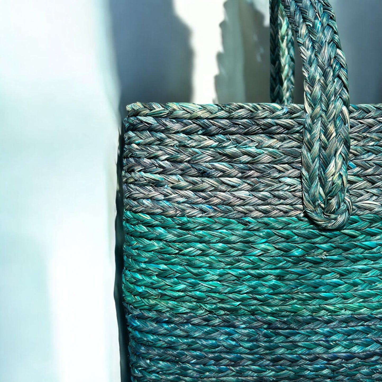 Teal Handmade Sabai Grass Bag