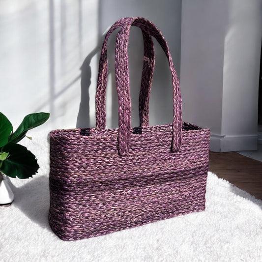 Deep Lavender Handmade Sabai Grass Bag