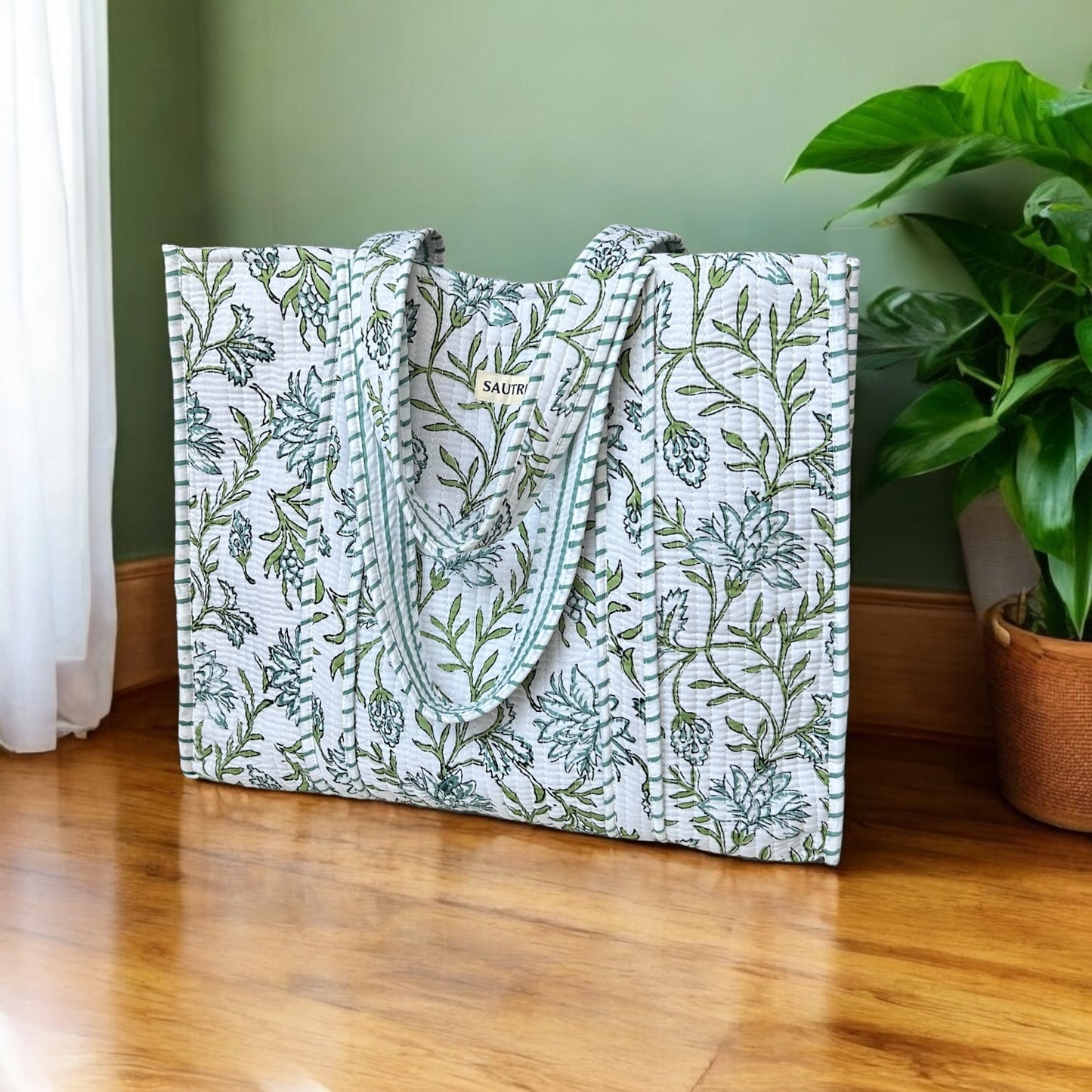 Clematis Quilted Tote Bag
