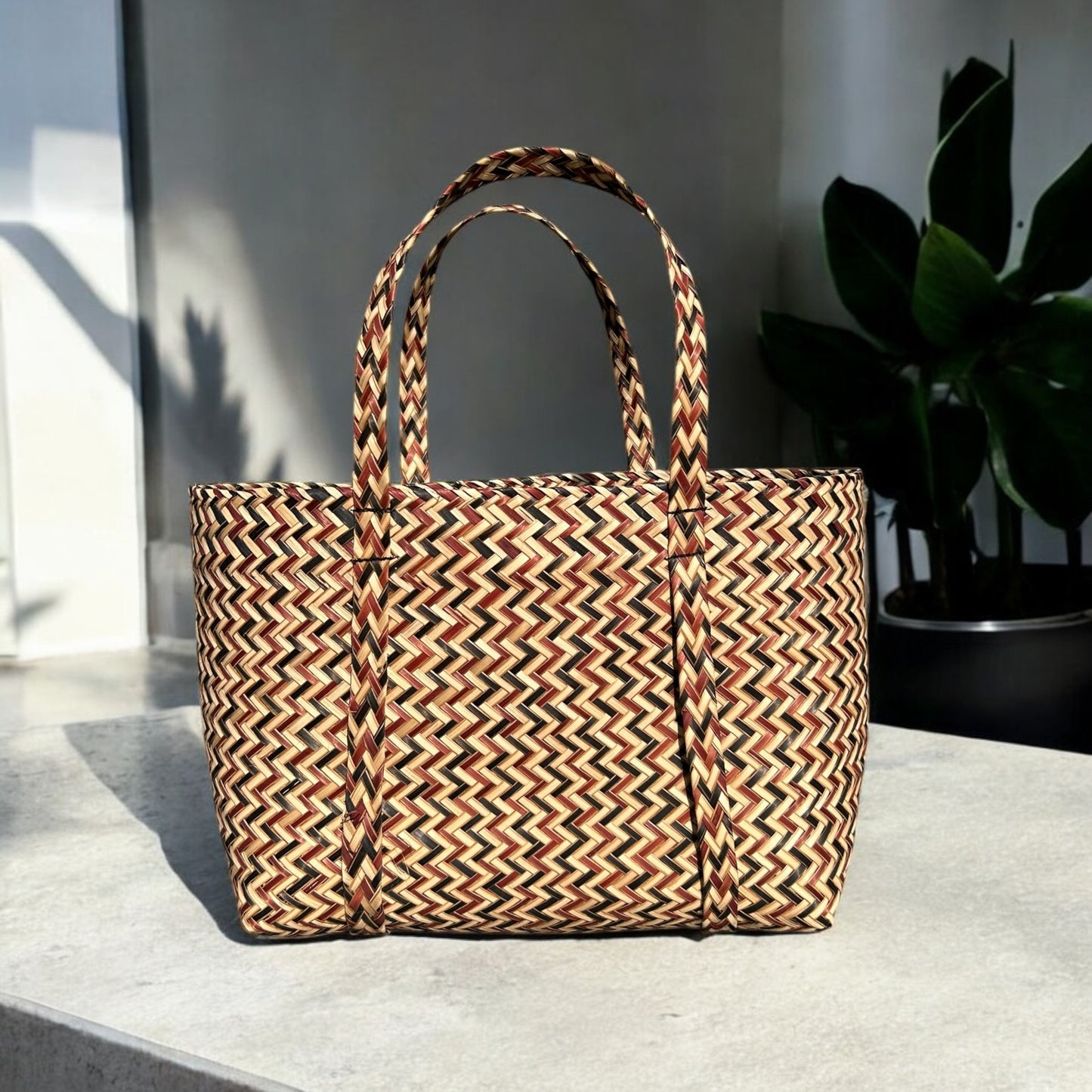 Handwoven Walnut Water Reed Bag