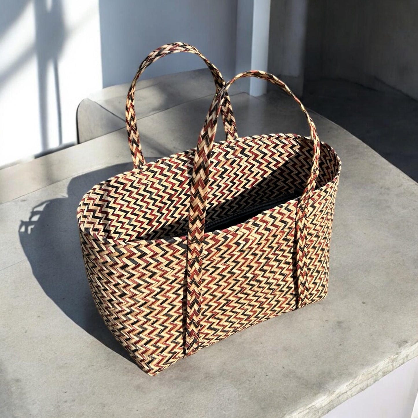 Handwoven Walnut Water Reed Bag